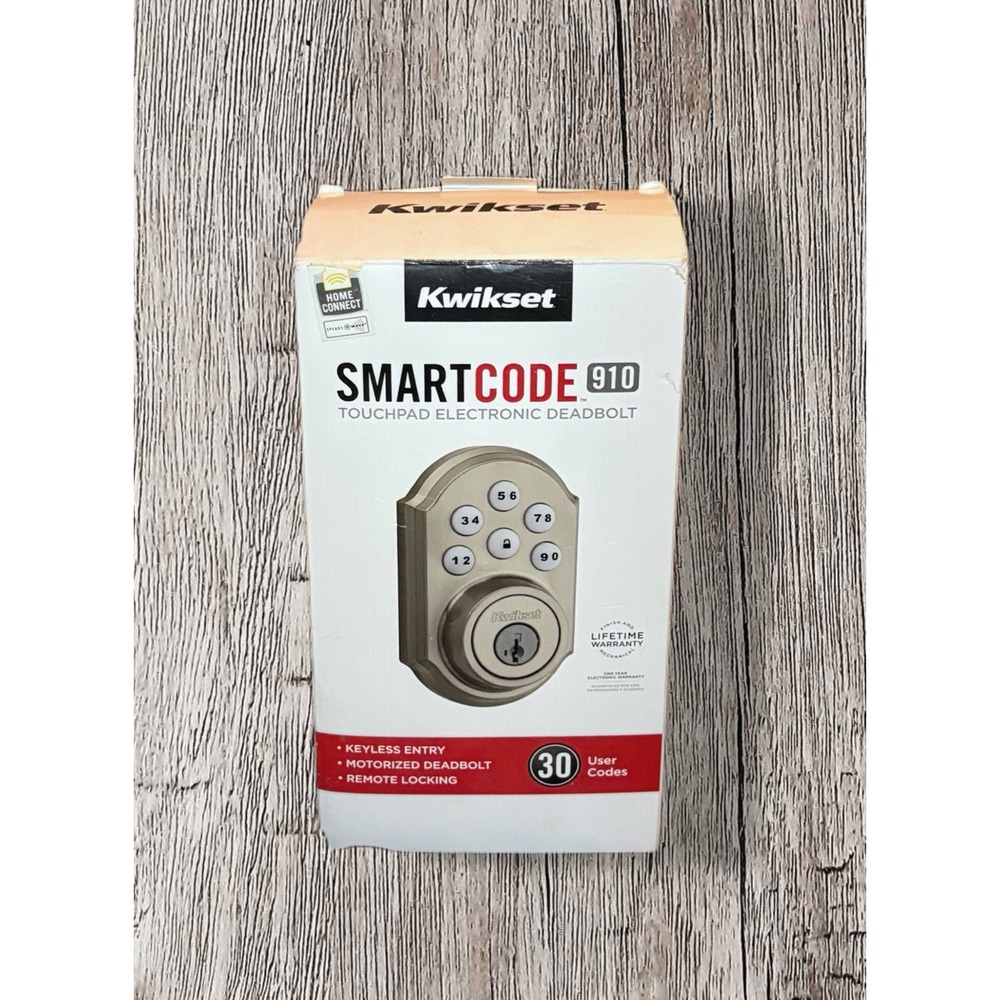 Kwikset SmartCode 910 Touchpad Electronic Deadbolt Satin Nickel Open Box